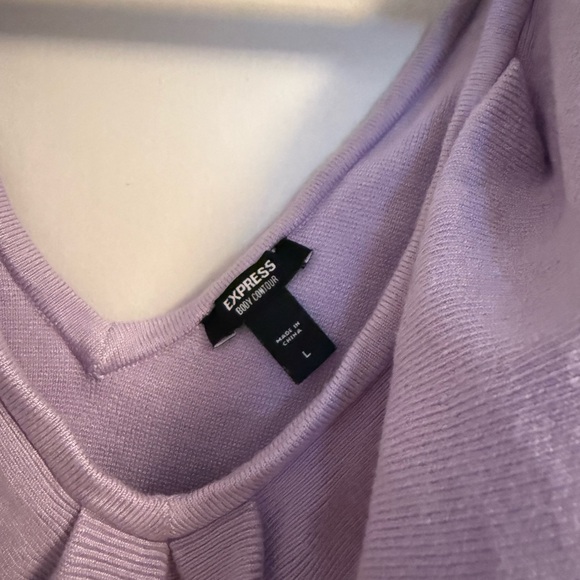 Express body contour purple lavender Lilac Ruffle Sleeveless crop blouse size L - Picture 3 of 4
